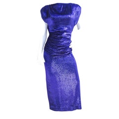 Vicky Tiel 1980's Purple Silk Velvet Gown