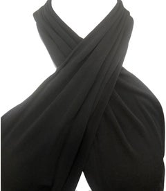 Vicky Tiel Black Jersey Halter Neck Bodycon Cocktail Dress, 1980s