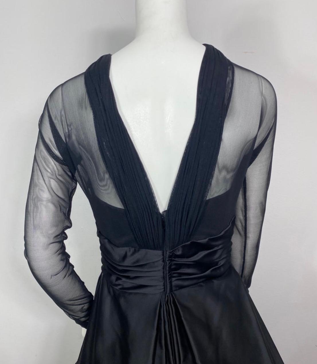 Vicky Tiel Couture 1980’s Black Evening Dress - Size 42 For Sale 1