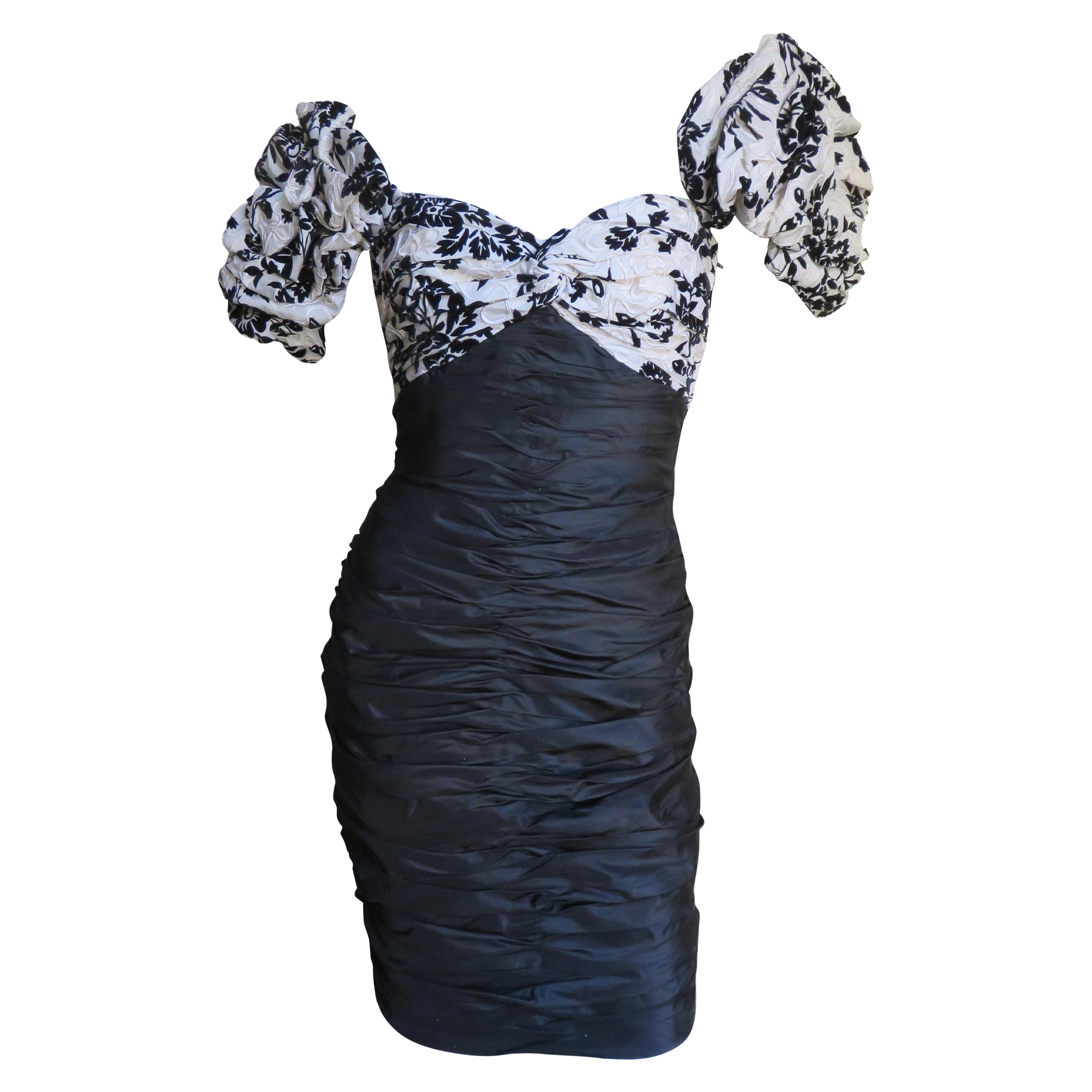 Abito in seta a blocchi di colore Vicky Tiel Couture