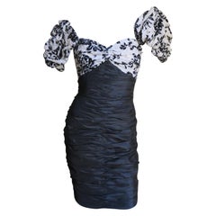Vicky Tiel Couture Color Block Silk Dress