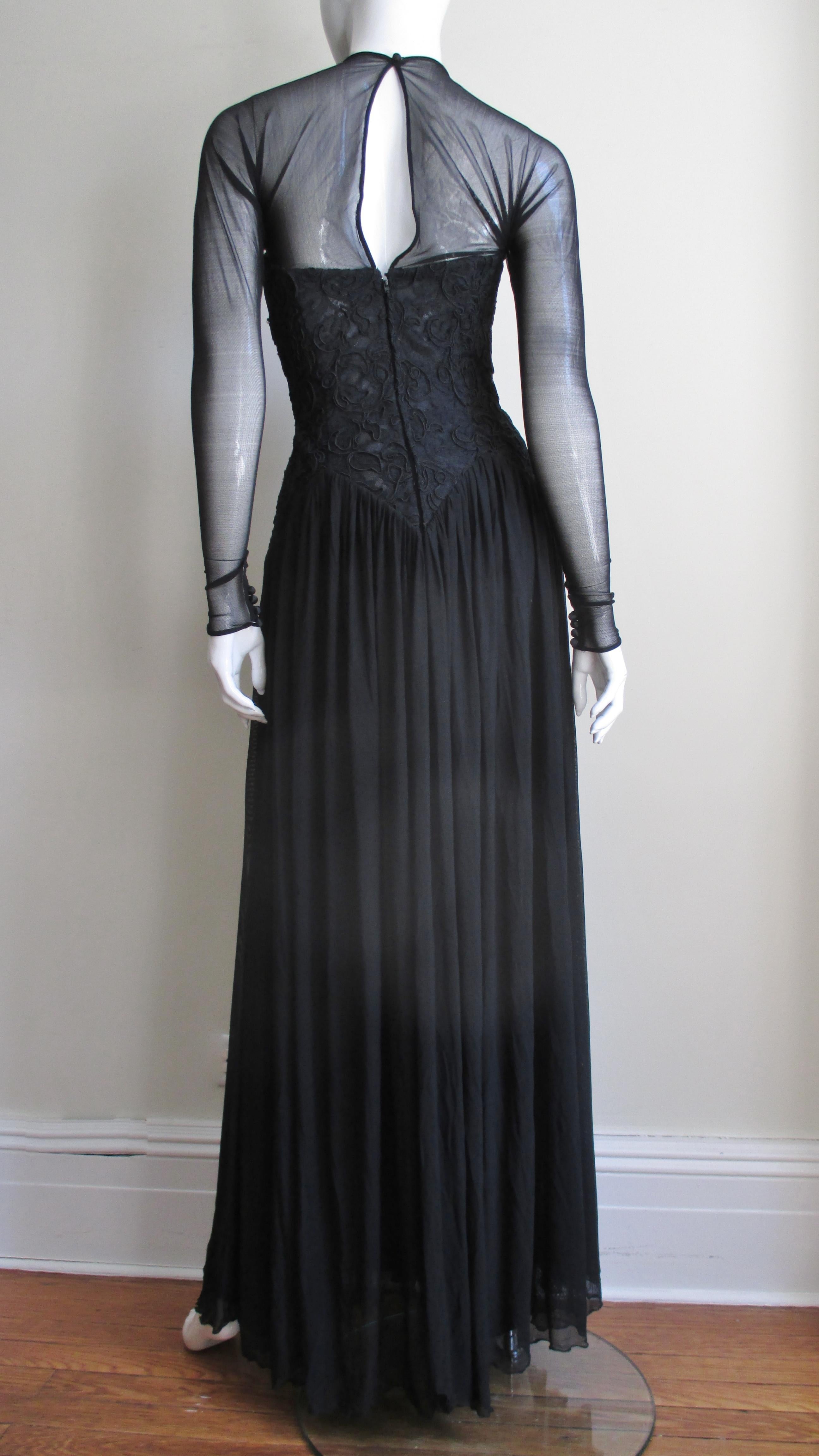 Vicky Tiel Couture Bustier Dress Gown 1980s For Sale 3