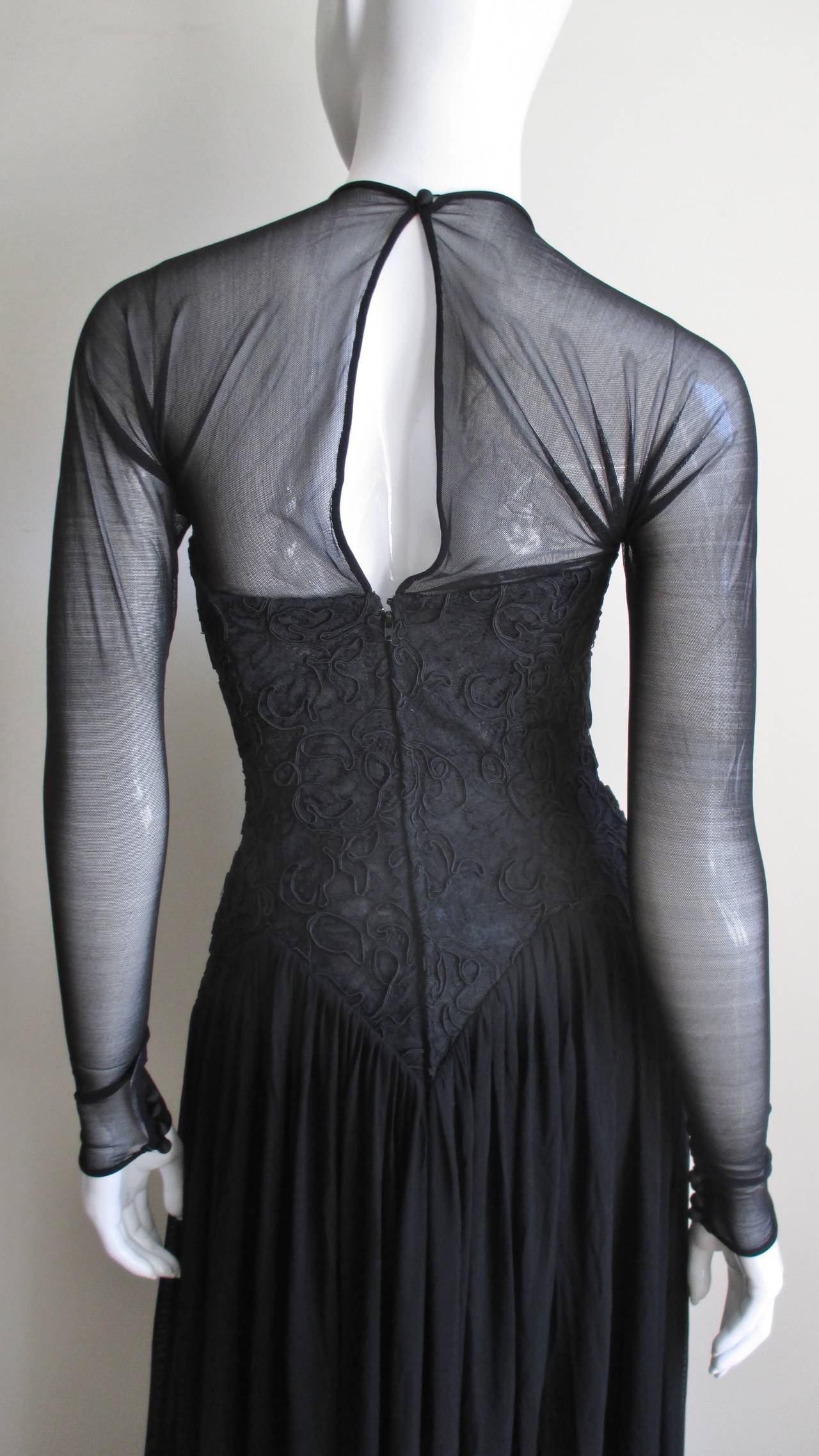 Vicky Tiel Vestido corpiño de alta costura Años 80 en venta 3