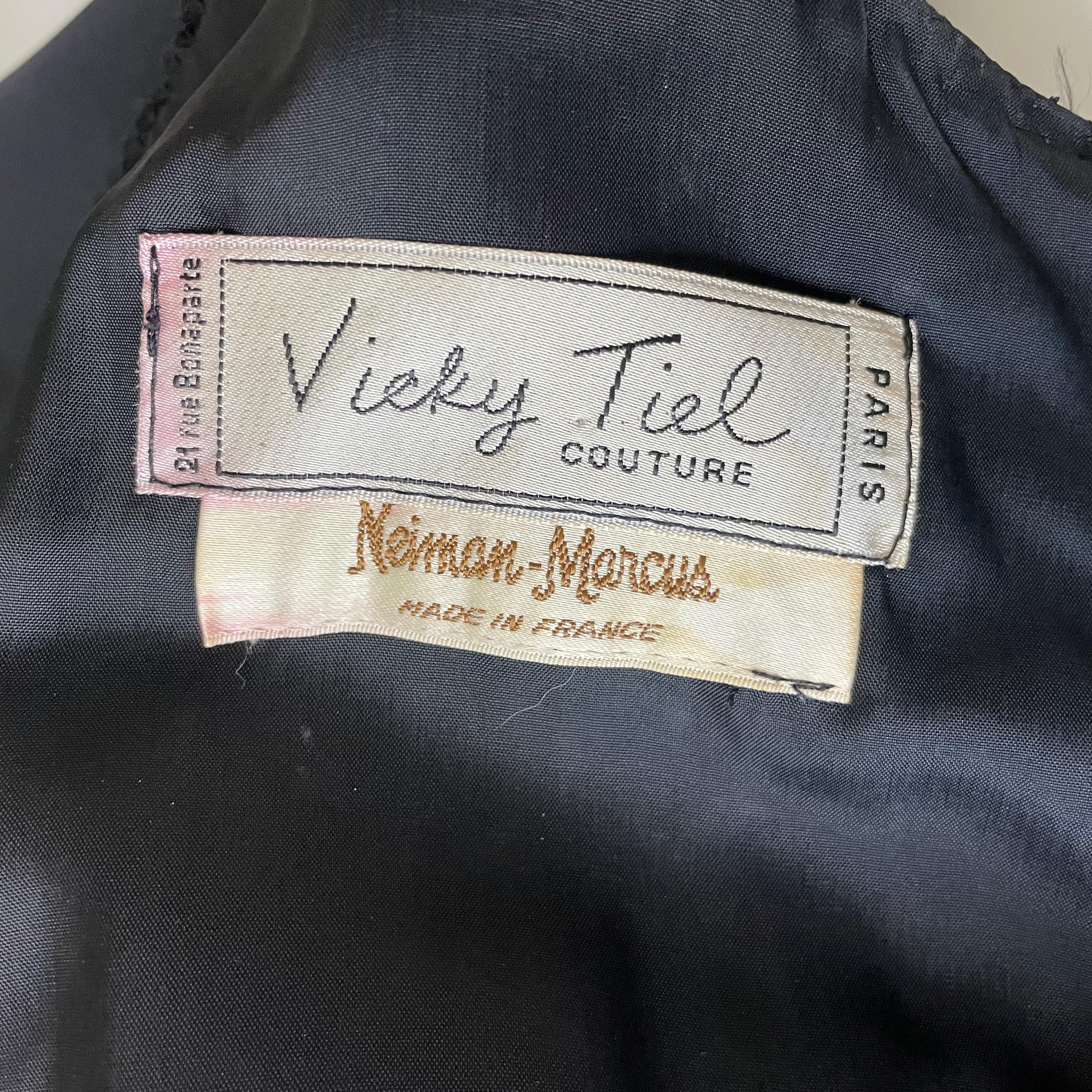 Vicky Tiel Couture Dress Cocktail Embellished Sequins Silk Taffeta Vintage 90s For Sale 7