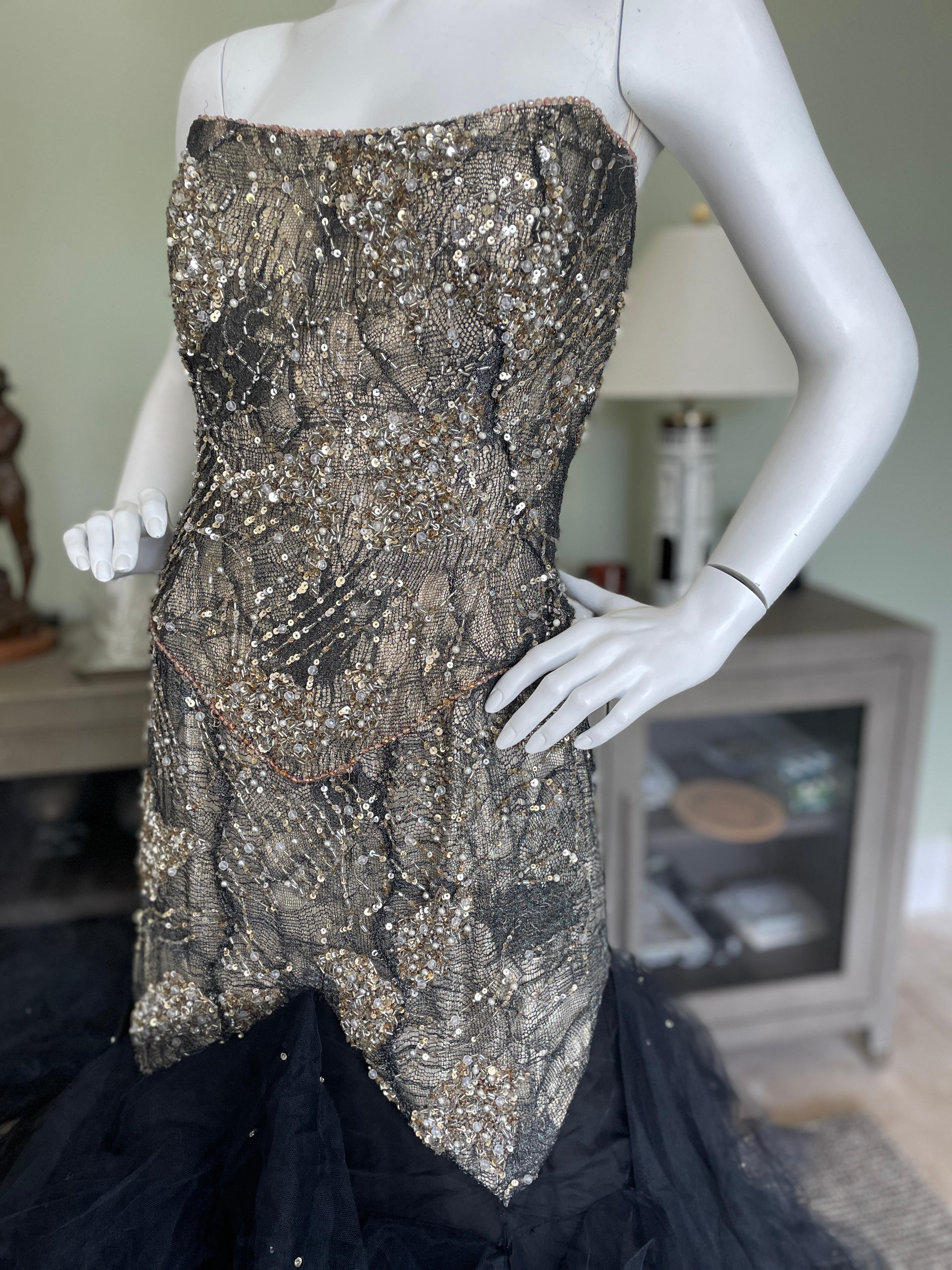 Women's or Men's Vicky Tiel Couture Paris for Bergdorf Goodman Vintage 80's Corset Mermaid Dress For Sale