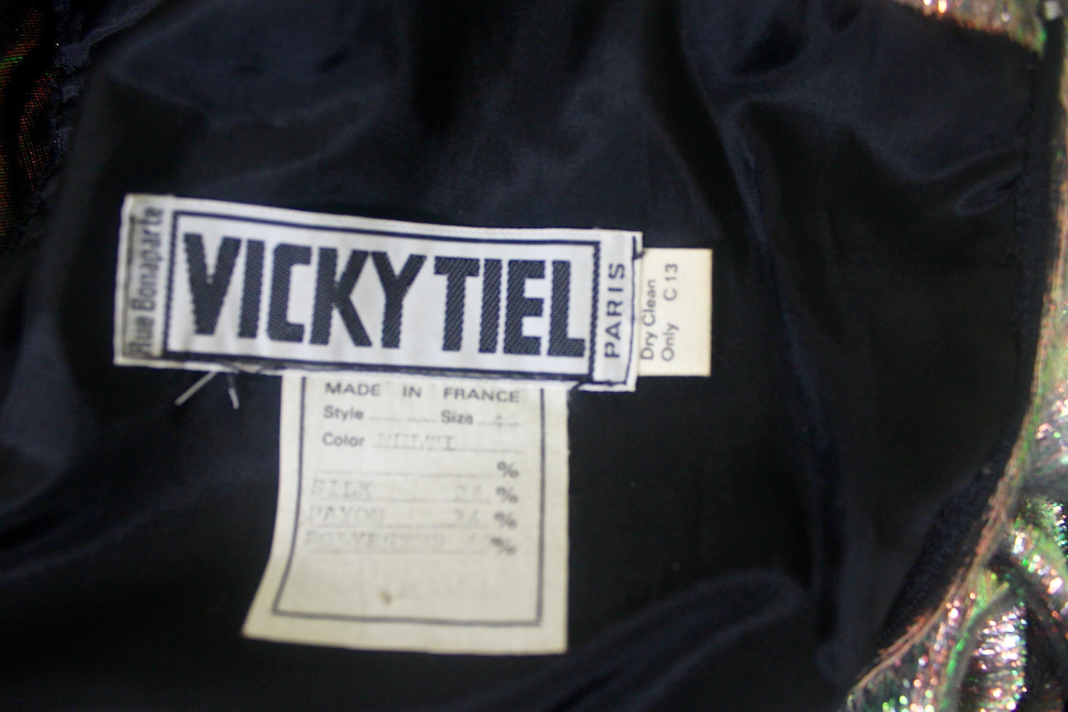Vicky Tiel Metallic Velvet Evening Dress For Sale 10
