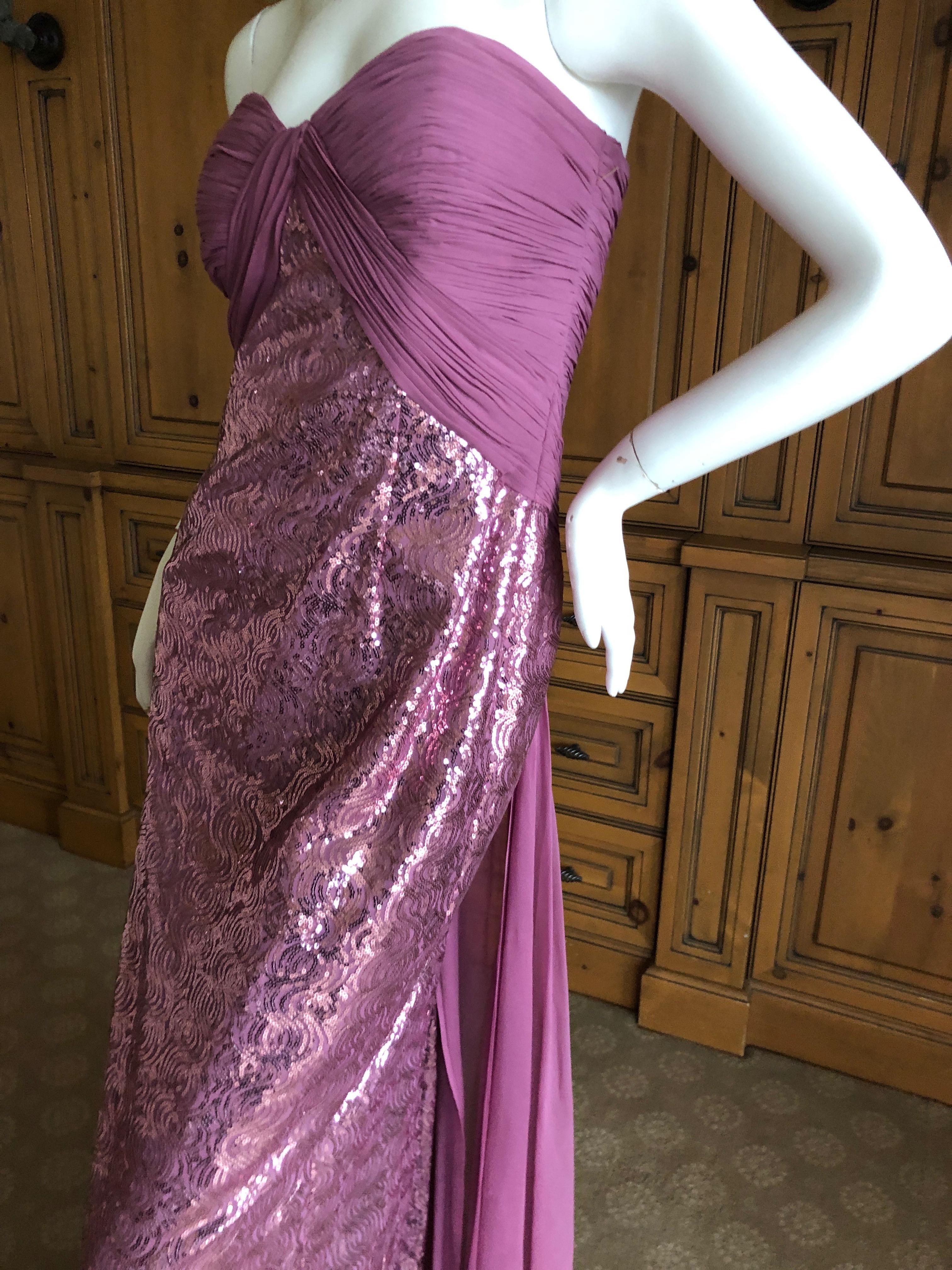 Vicky Tiel Paris 80's Lavender Pink Strapless Sequin Corseted Evening Dress.
The witty quote was 