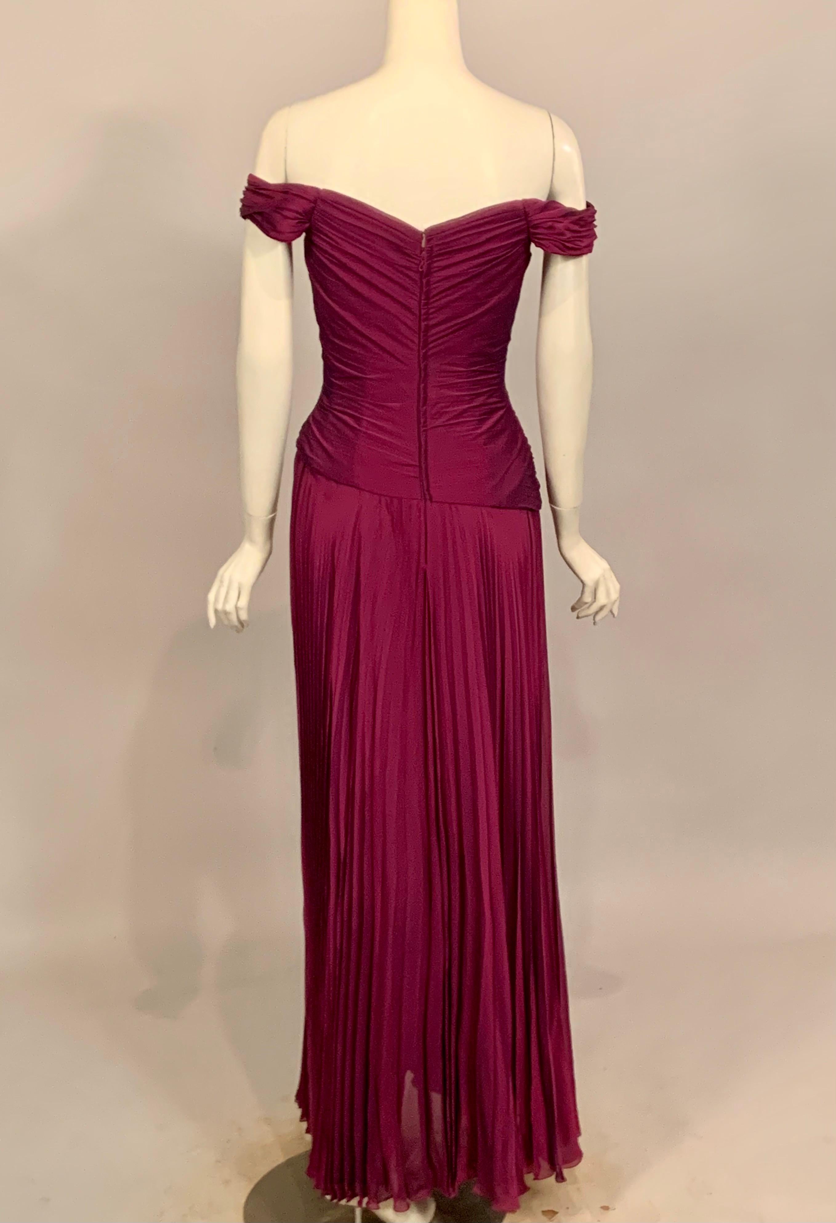violet silk dress