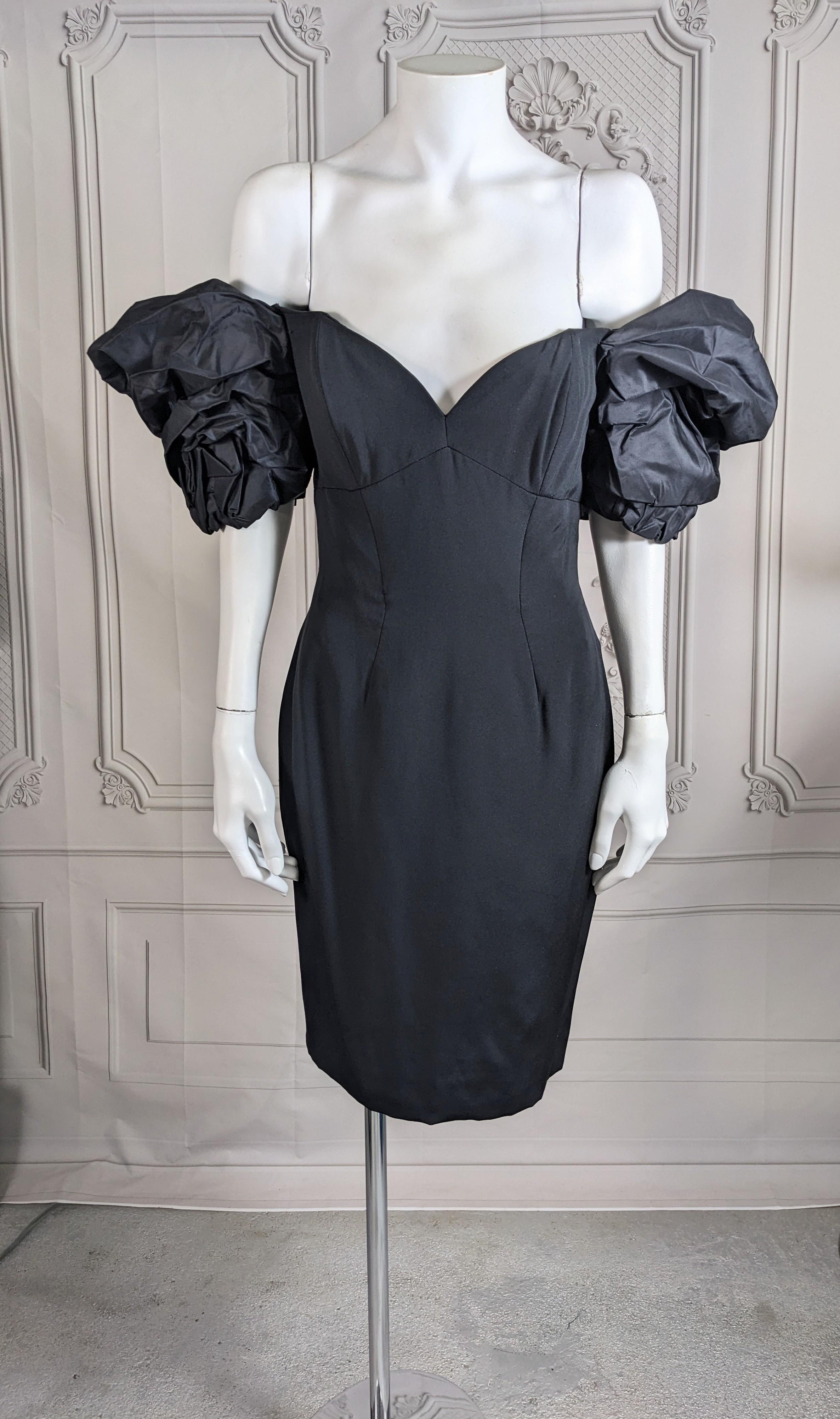 Black Vicky Tiel, Paris Silk Crepe and Taffeta Strapless Dress For Sale