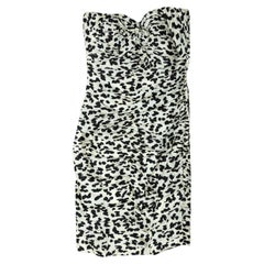 Vicky Tiel White & Robe bustier froncée noire