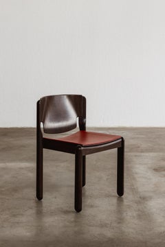 Vico Magistretti "122" Chair for Cassina, Red Leather, 1967