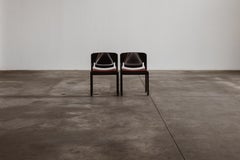 Sedie Vico Magistretti "122" per Cassina, pelle rossa, 1967, set di 2