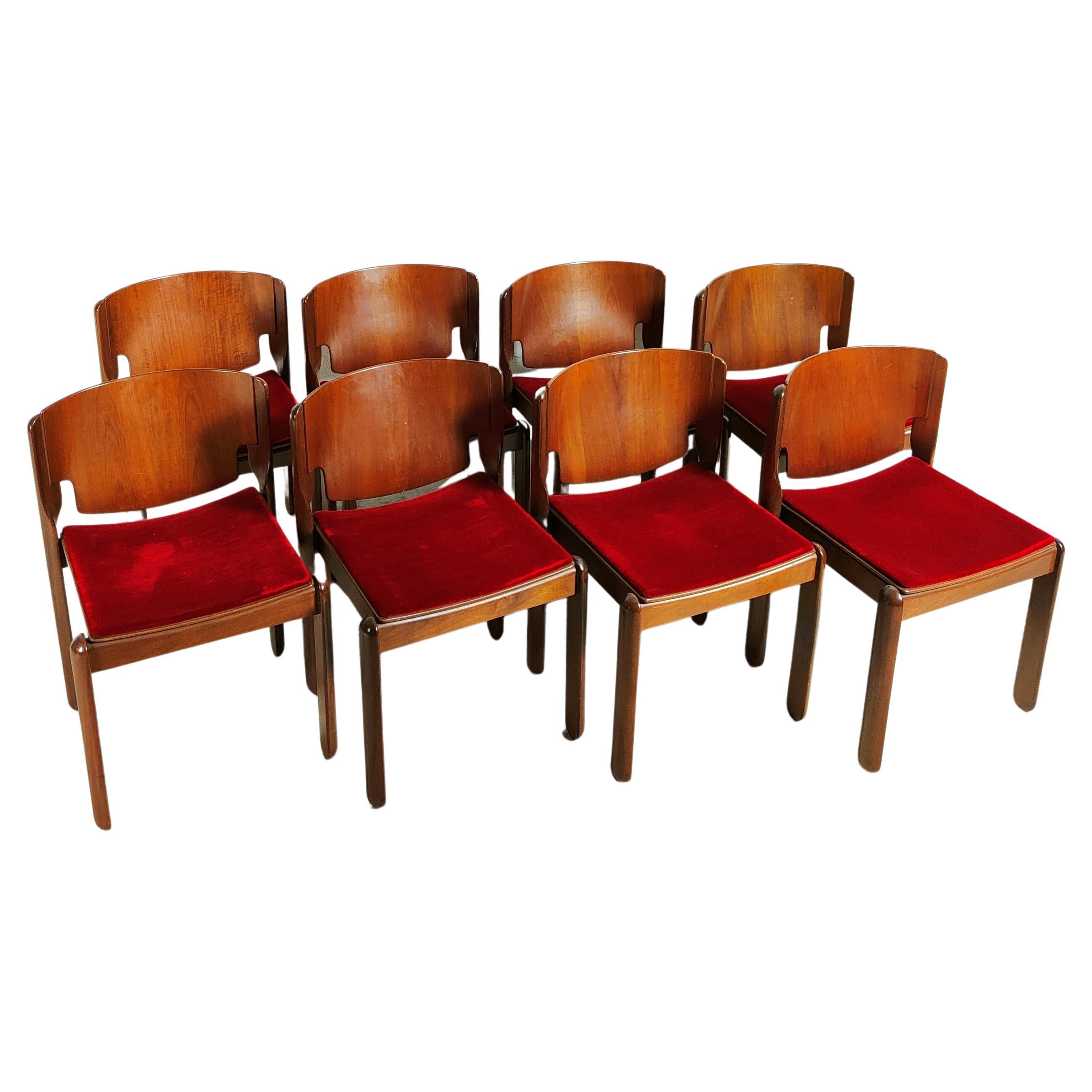 Vico Magistretti 122 Model Chairs for Cassina, 1967