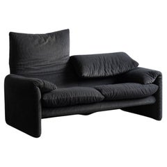 Vico Magistretti 2-Seater Loveseat Maralunga Sofa for Cassina, Italy, 1980s
