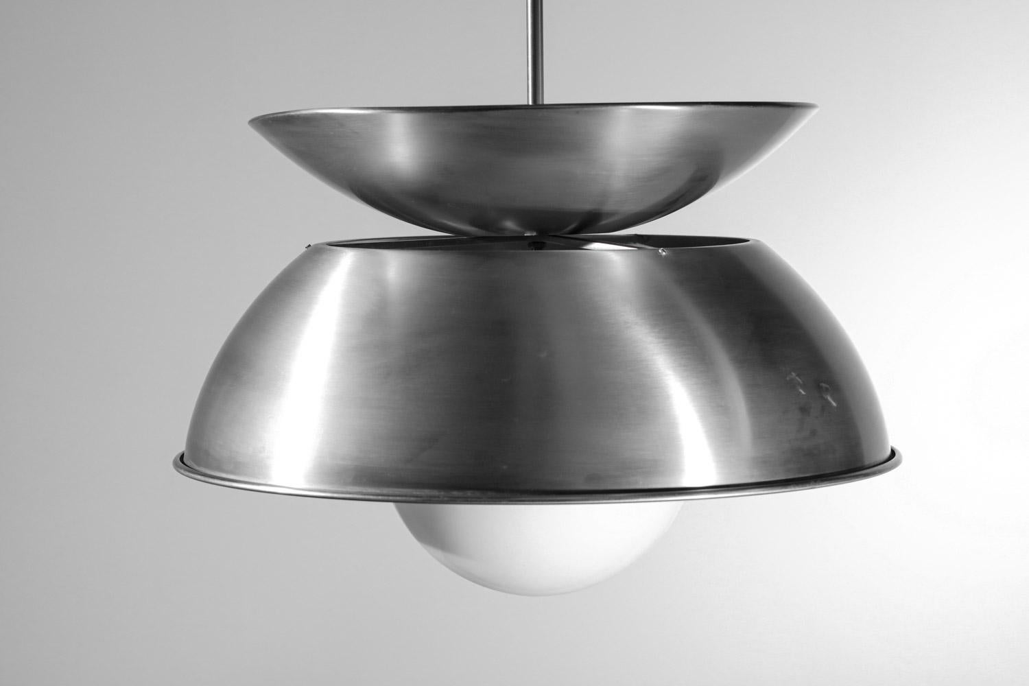 Vico Magistretti 70s Italian pendant chandelier metal Artemide For Sale 7