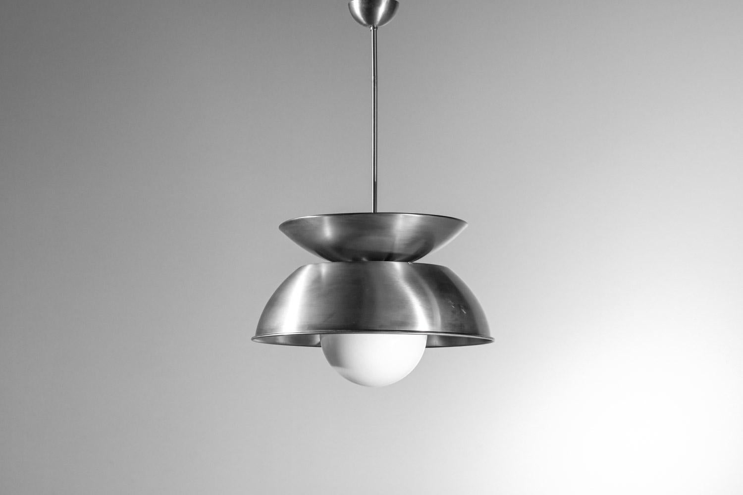 Vico Magistretti 70s Italian pendant chandelier metal Artemide For Sale 3