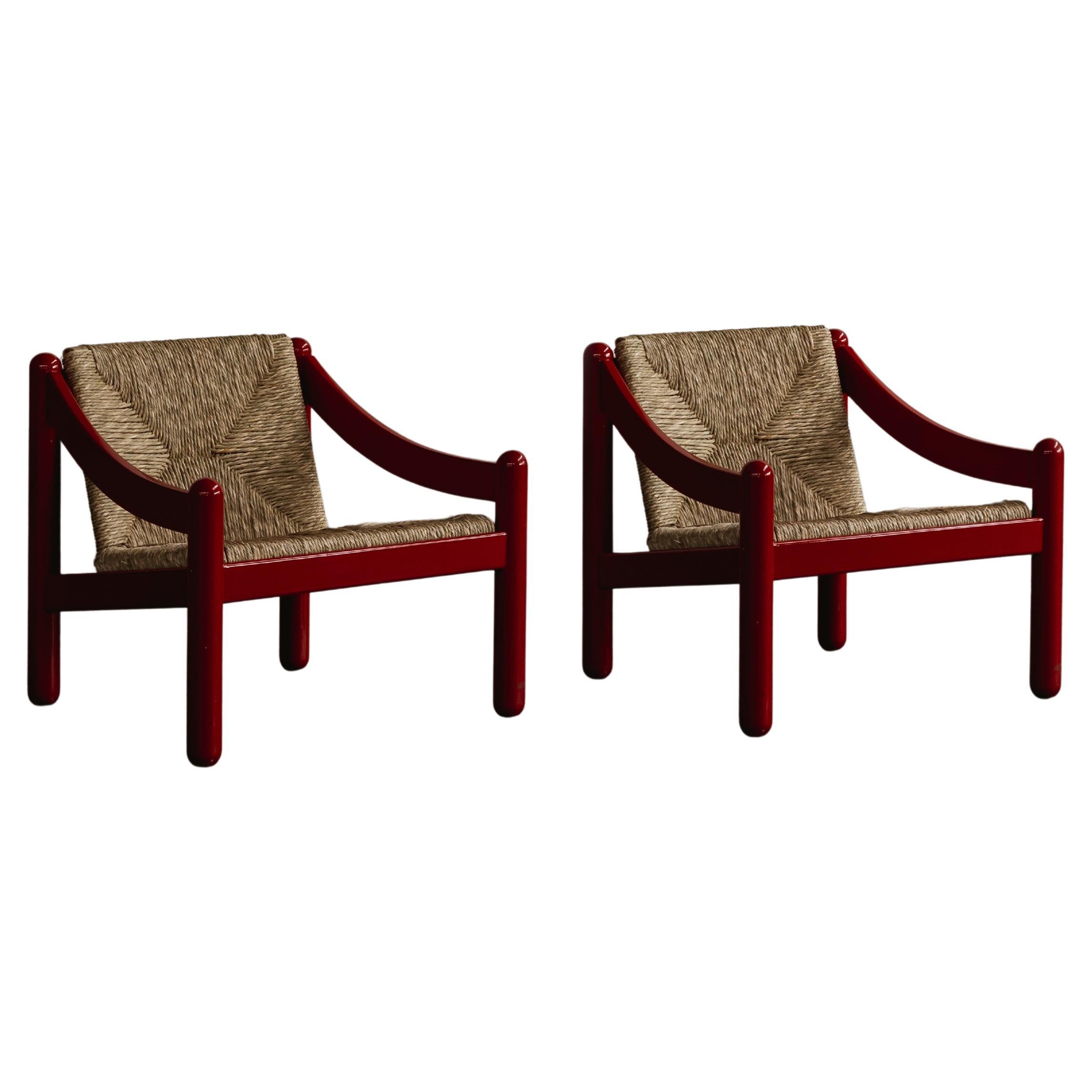 Vico Magistretti 930 "Carimate" Lounge Chairs for Cassina, 1960, Set of 2