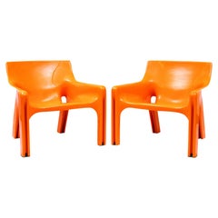 Vico Magistretti, a Pair of Armchairs, "Vicario", Artemide, 1970s