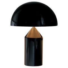 Vico Magistretti 'Atollo' Large Metal Black Table Lamp by Oluce