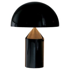 Grande lampe de bureau noire en métal « Atollo » de Vico Magistretti par Oluce