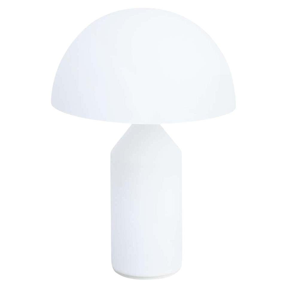 Vico Magistretti 'Atollo' Large Opaline Murano Glass Table Lamp by Oluce In Good Condition For Sale In Barcelona, Barcelona