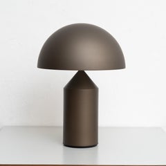 Vico Magistretti 'Atollo' Medium Metal Satin Bronze Table Lamp by Oluce