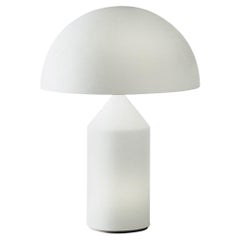 Vico Magistretti 'Atollo' Medium White Glass Table Lamp by Oluce
