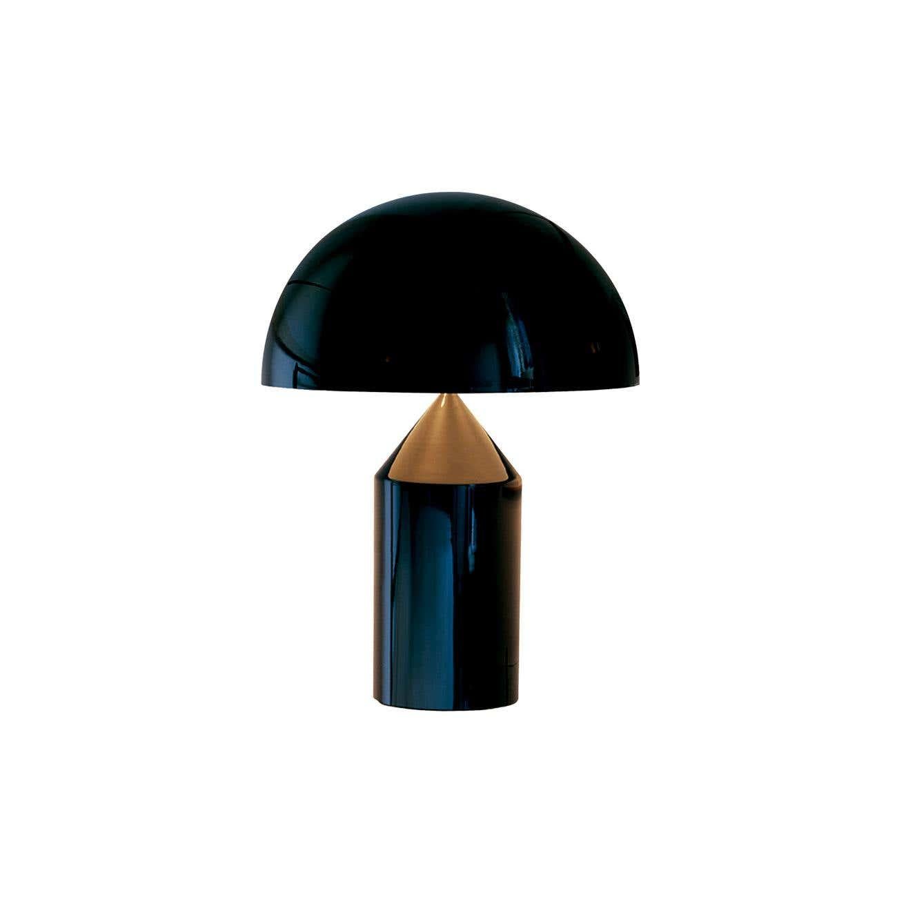 Mid-Century Modern Vico Magistretti 'Atollo' Small Black Metal Table Lamp by Oluce