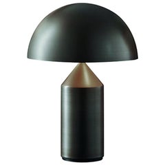 Vico Magistretti 'Atollo' Small Metal Satin Bronze Table Lamp by Oluce