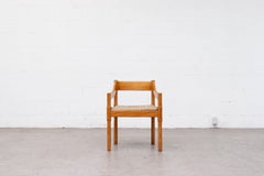 Vico Magistretti 'Attributed' Pine "Carimate" Armchair with Rush Seat