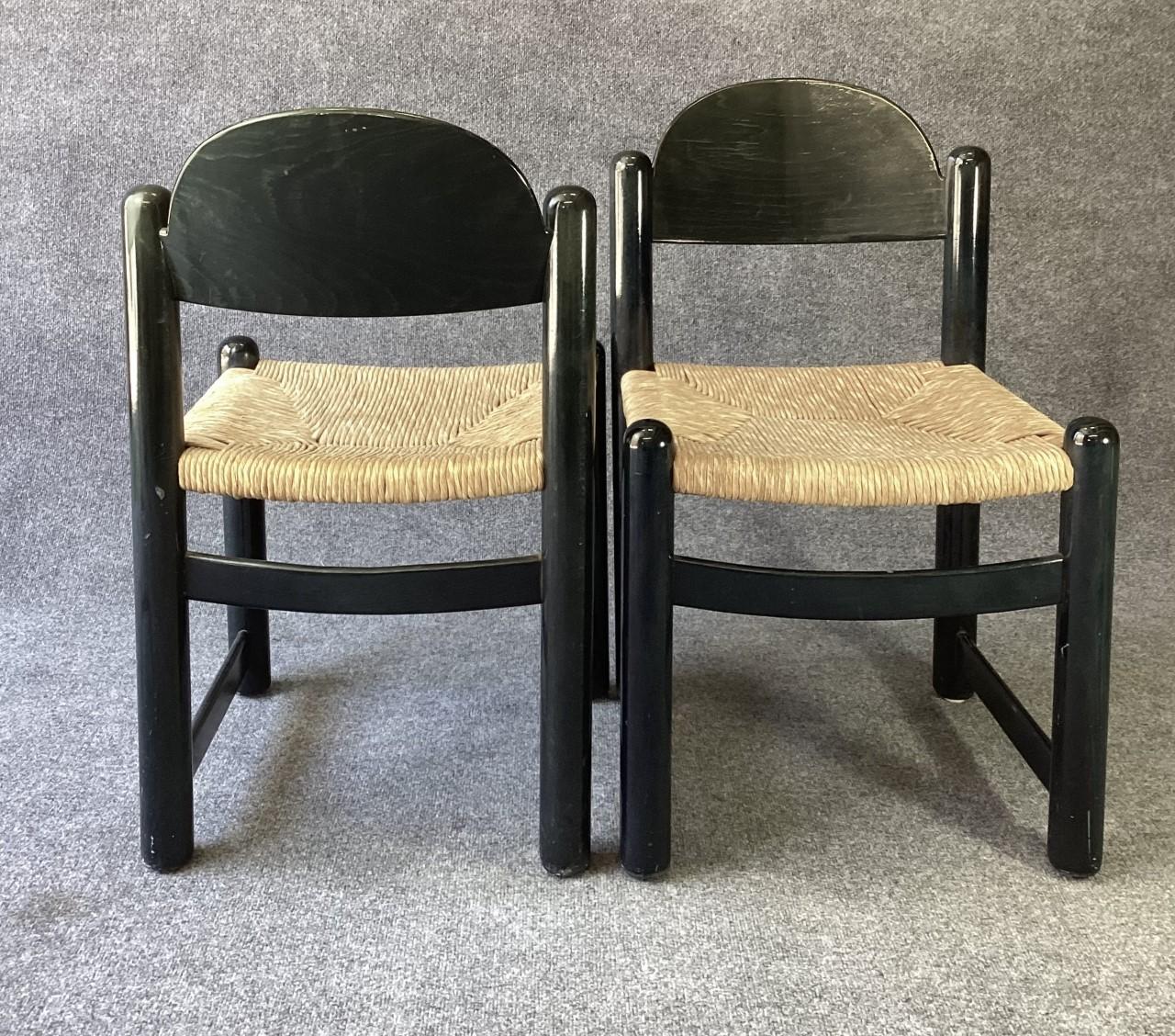 Late 20th Century Vico Magistretti Attributed Vintage Italian Beach Side Chairs Paper Cord Seats