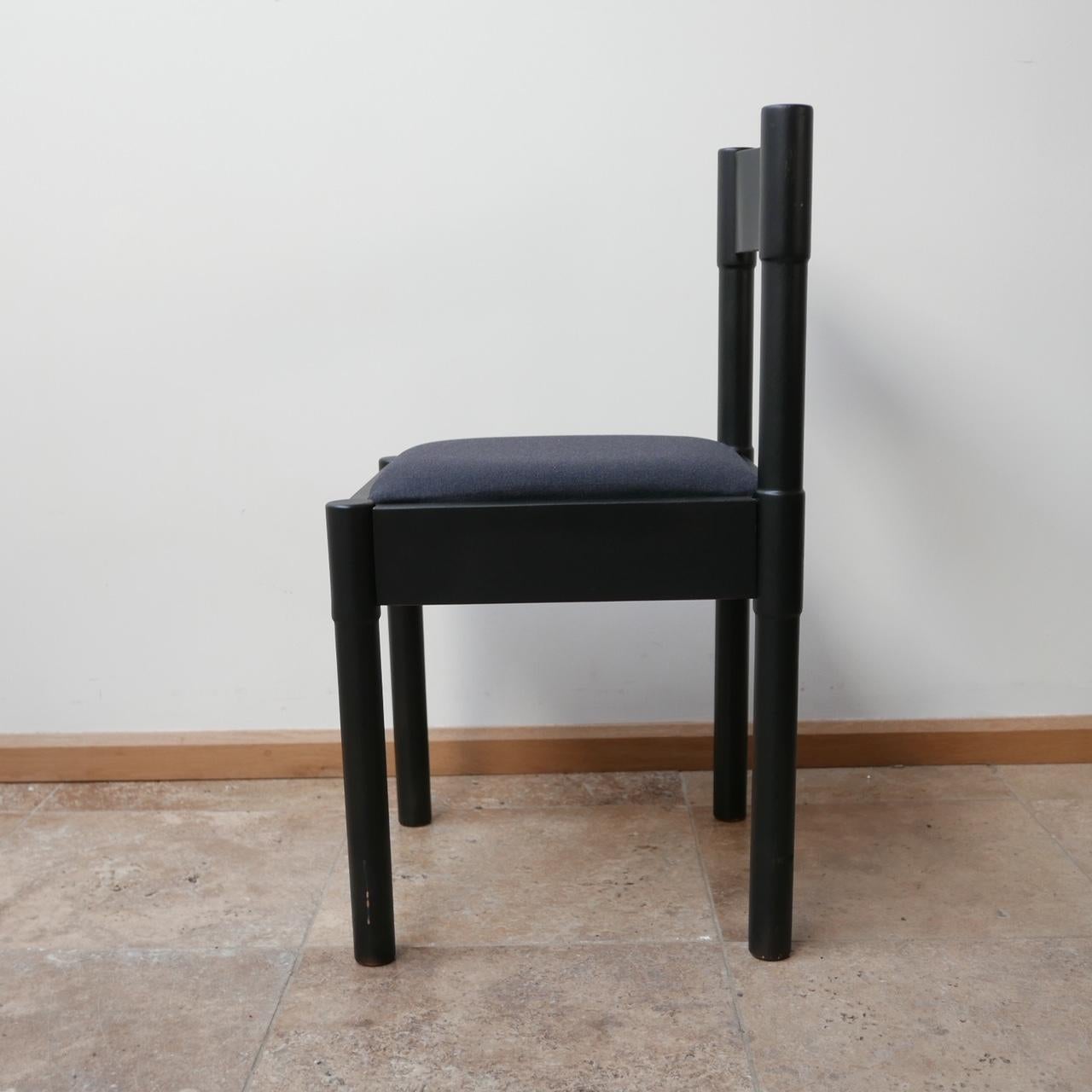 Vico Magistretti Black Midcentury Italian Dining Chairs '6' 4