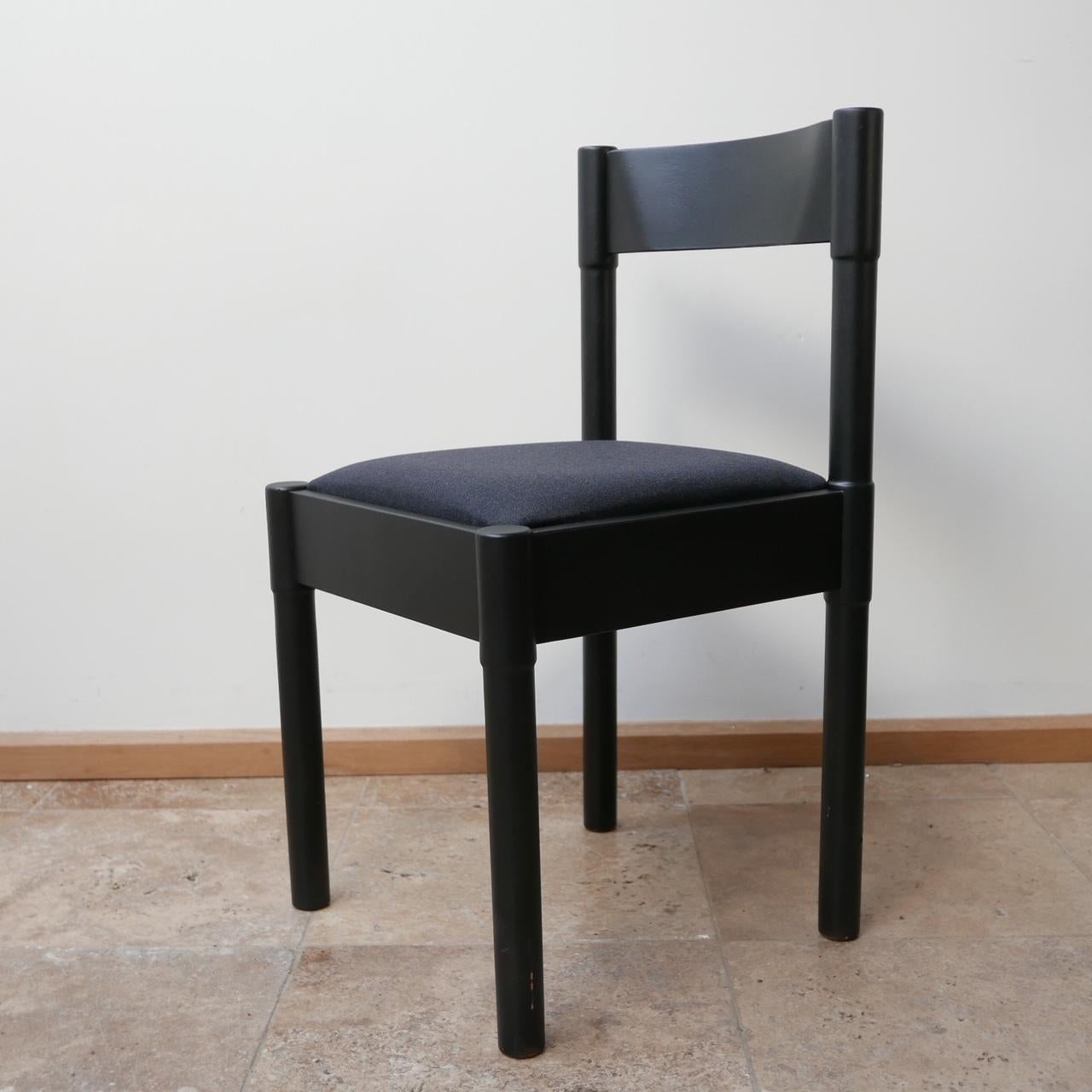Vico Magistretti Black Midcentury Italian Dining Chairs '6' 5