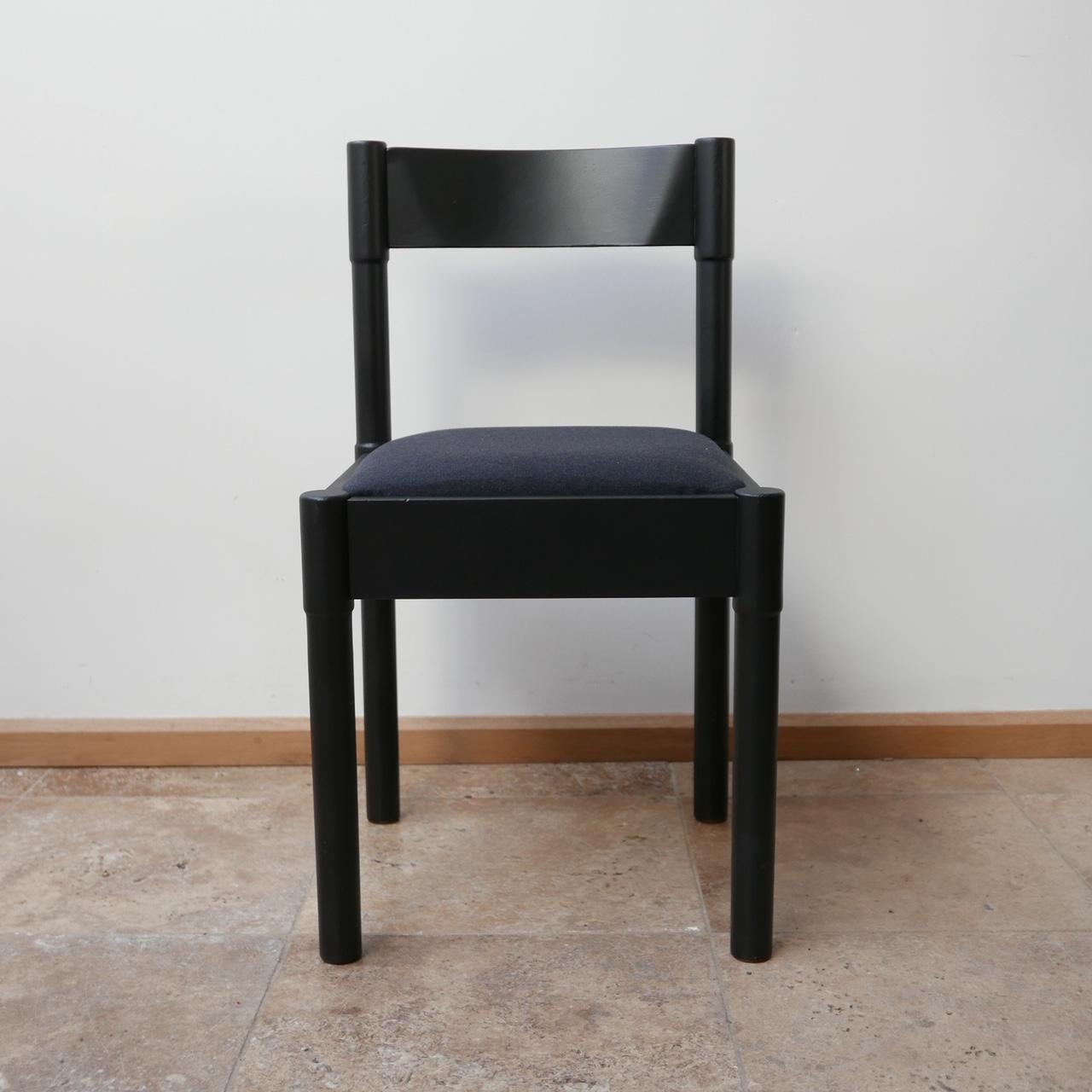 Vico Magistretti Black Midcentury Italian Dining Chairs '6' 6