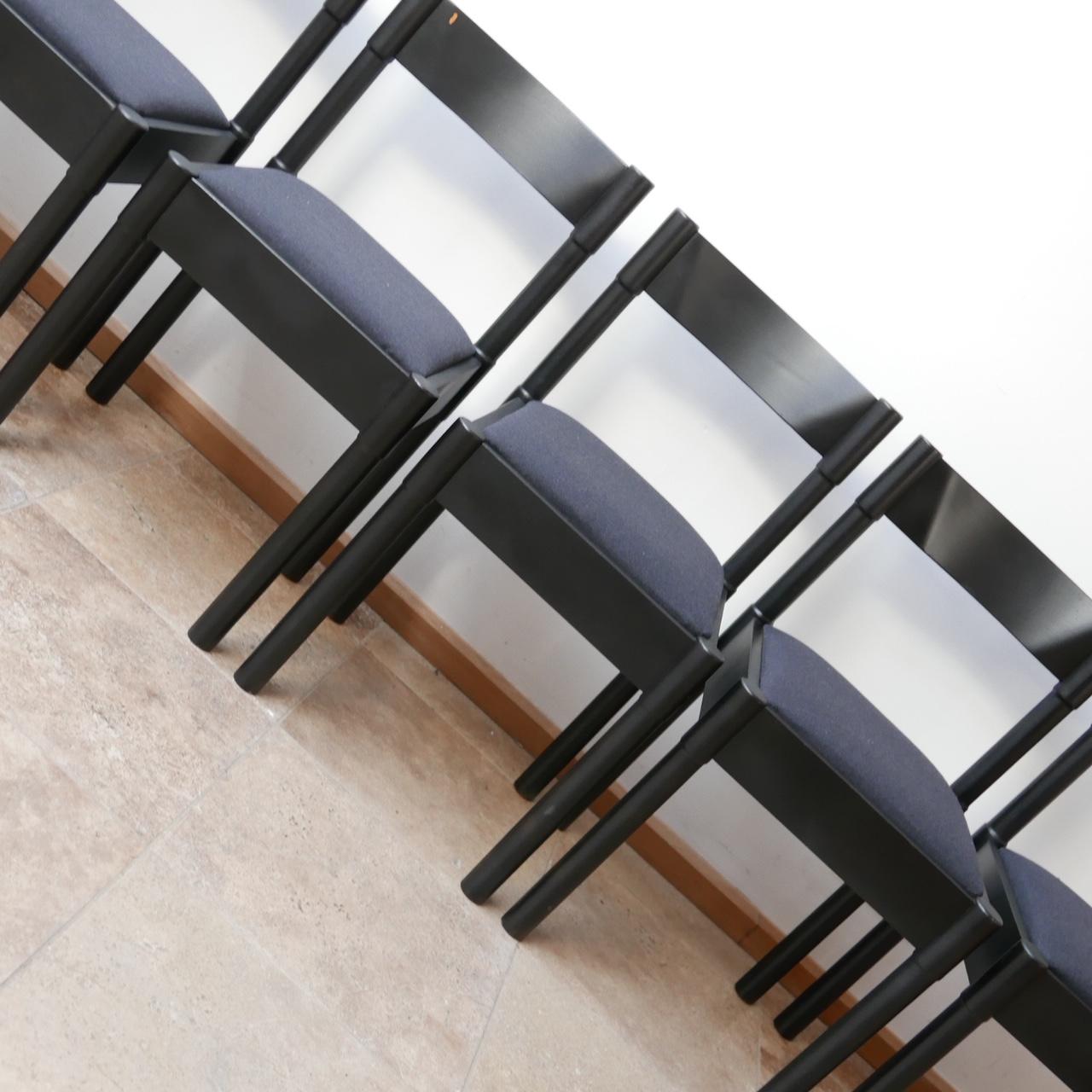 Mid-Century Modern Vico Magistretti Black Midcentury Italian Dining Chairs '6'