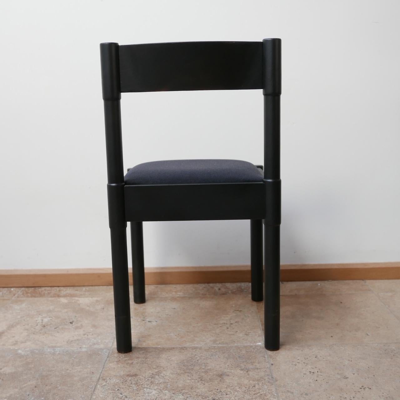 Vico Magistretti Black Midcentury Italian Dining Chairs '6' 3