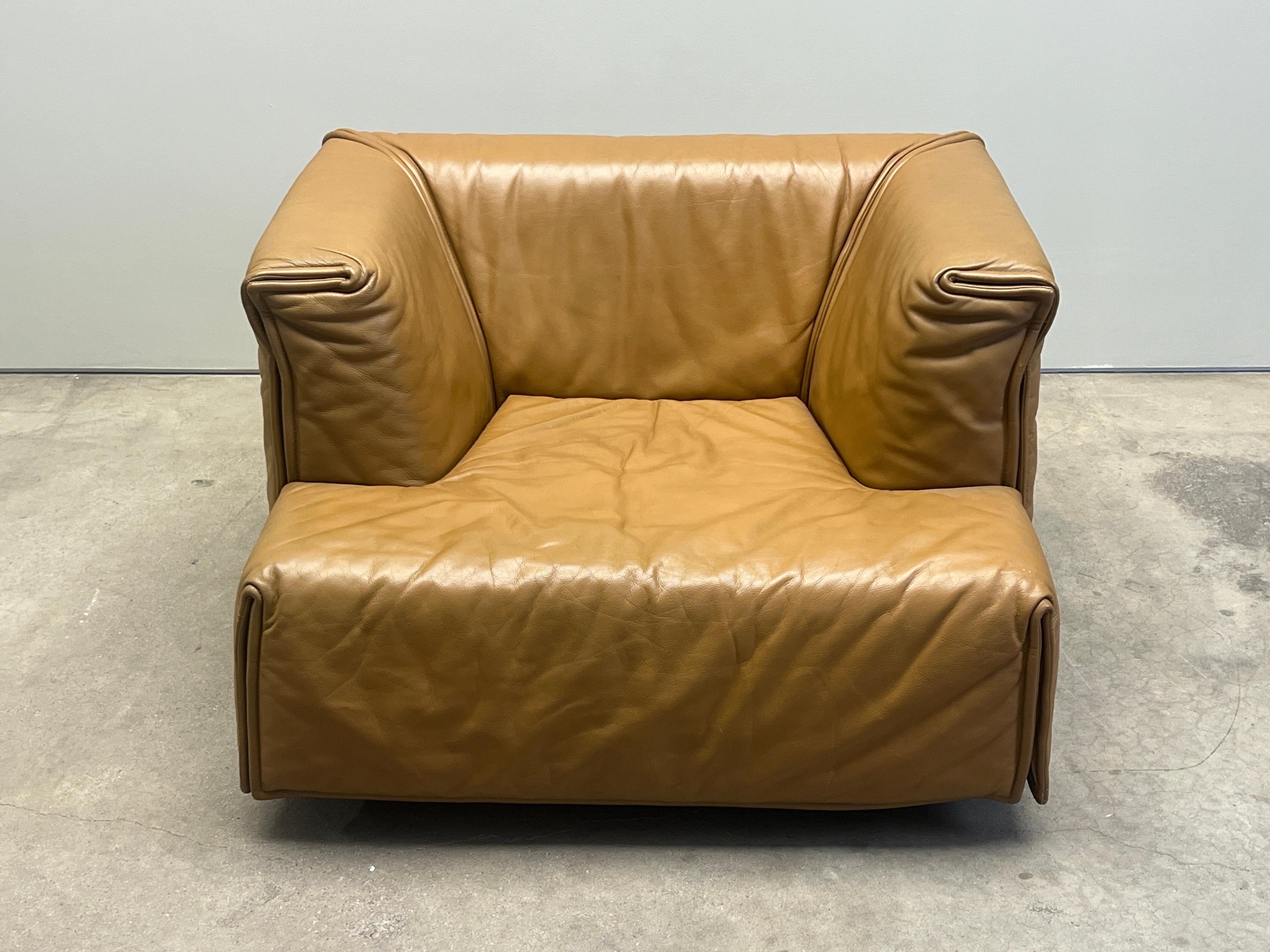 Leather Vico Magistretti Cardigan Lounge Chair for Cassina