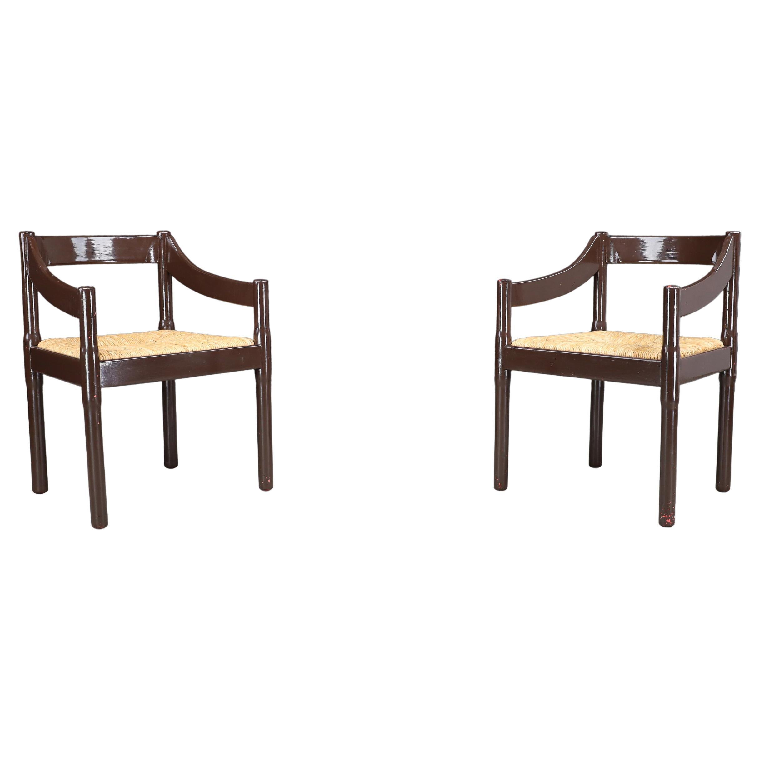 Vico Magistretti "Carimate" Arm Chairs for Cassina, Italy 1960s For Sale