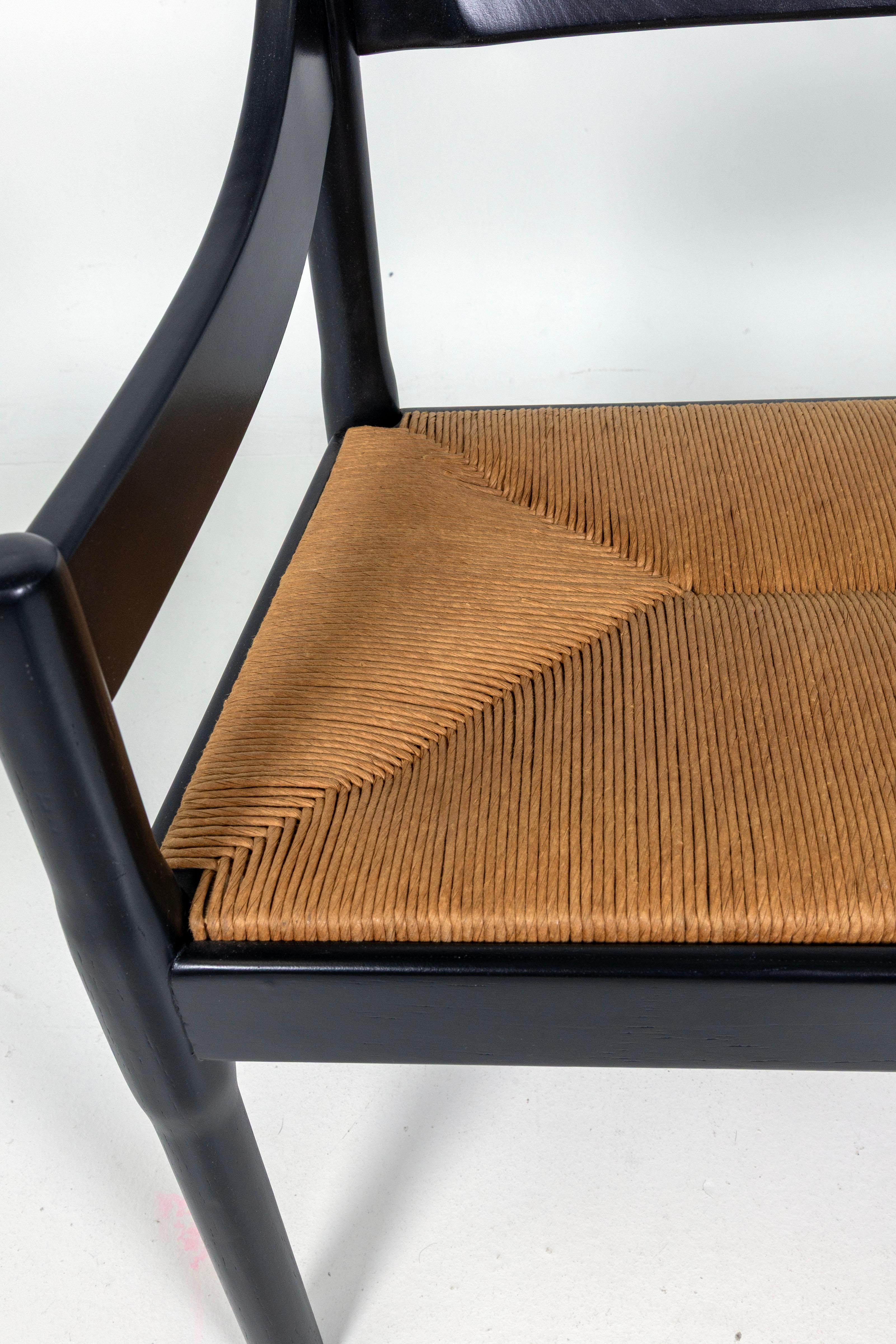 Vico Magistretti „Carimate“ Bank für Cassina, schwarz, Binsen im Angebot 1