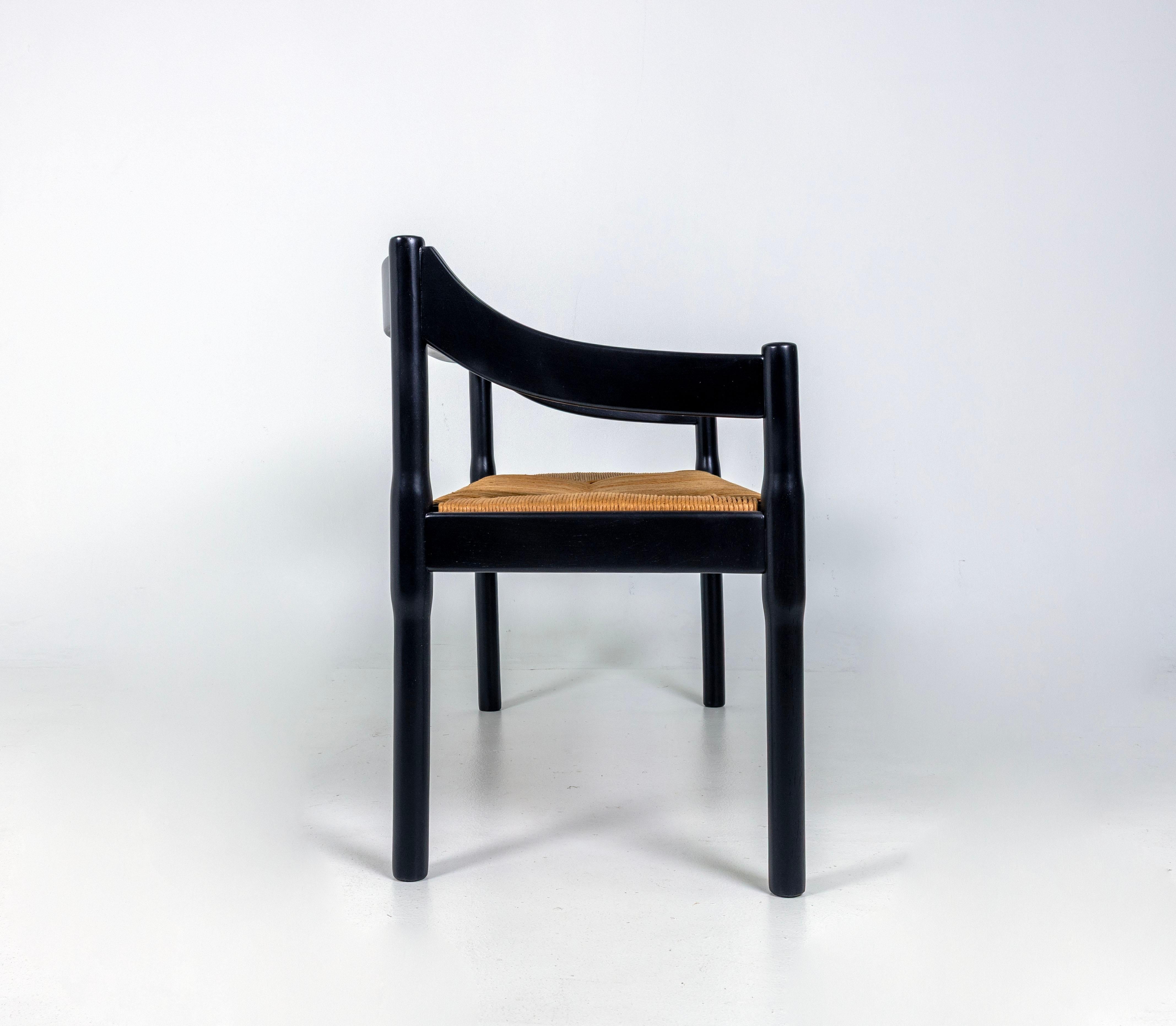 Vico Magistretti „Carimate“ Bank für Cassina, schwarz, Binsen im Angebot 3
