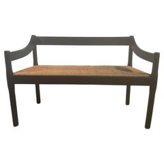 Vico Magistretti "Carimate" Bench for Cassina, Black, Rush