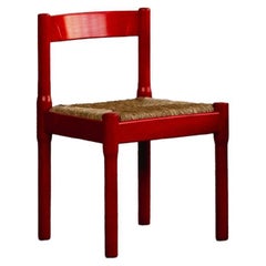 Vico Magistretti "Carimate" Chair for Cassina, Red Lacquered, 1960