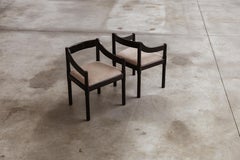 Chaise "Carimate" de Vico Magistretti pour Cassina, laine d'alpaga taupe, 1960, lot de 2
