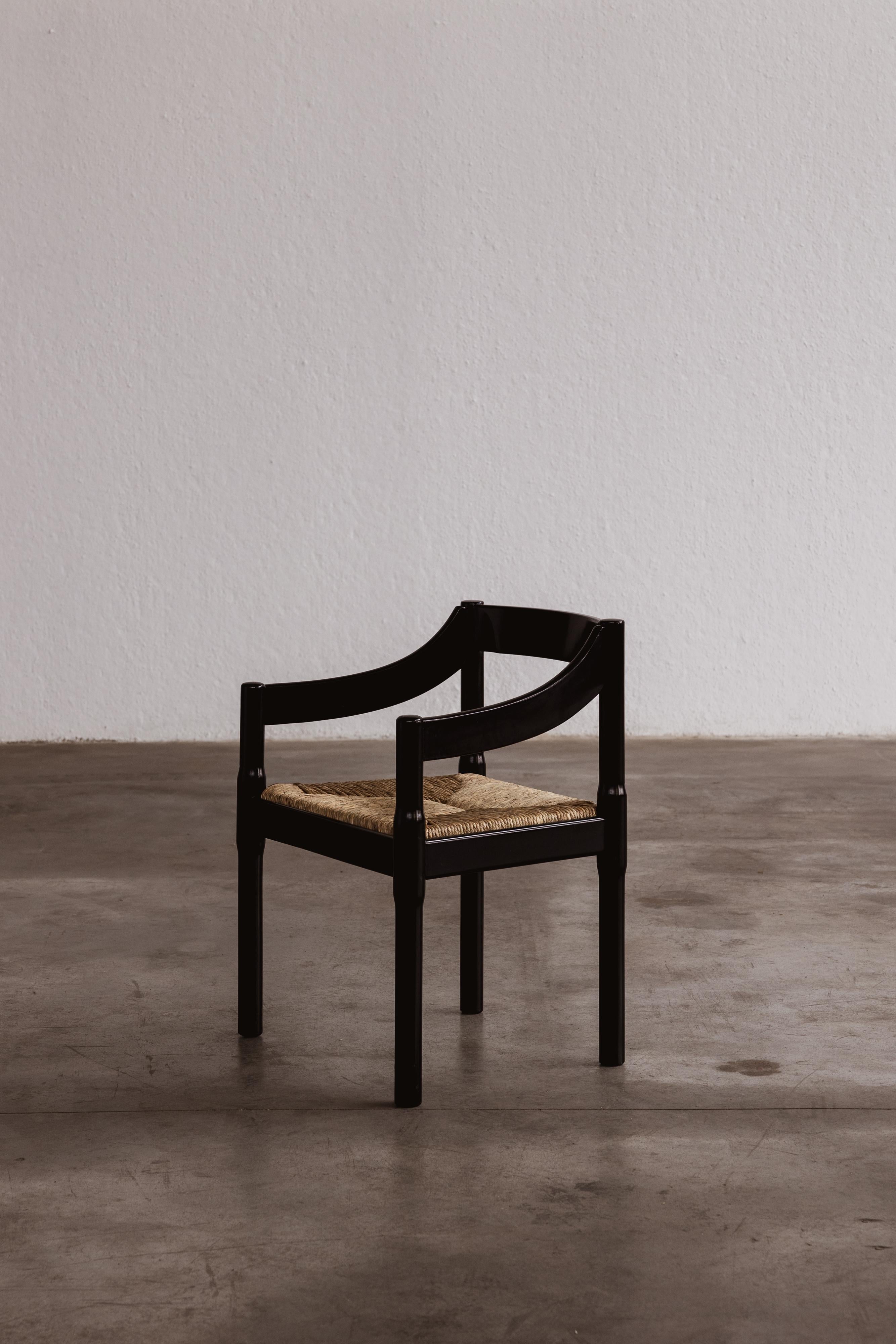 Vico Magistretti “Carimate” Chair for Cassina, Black Wood, 1960 For Sale 4