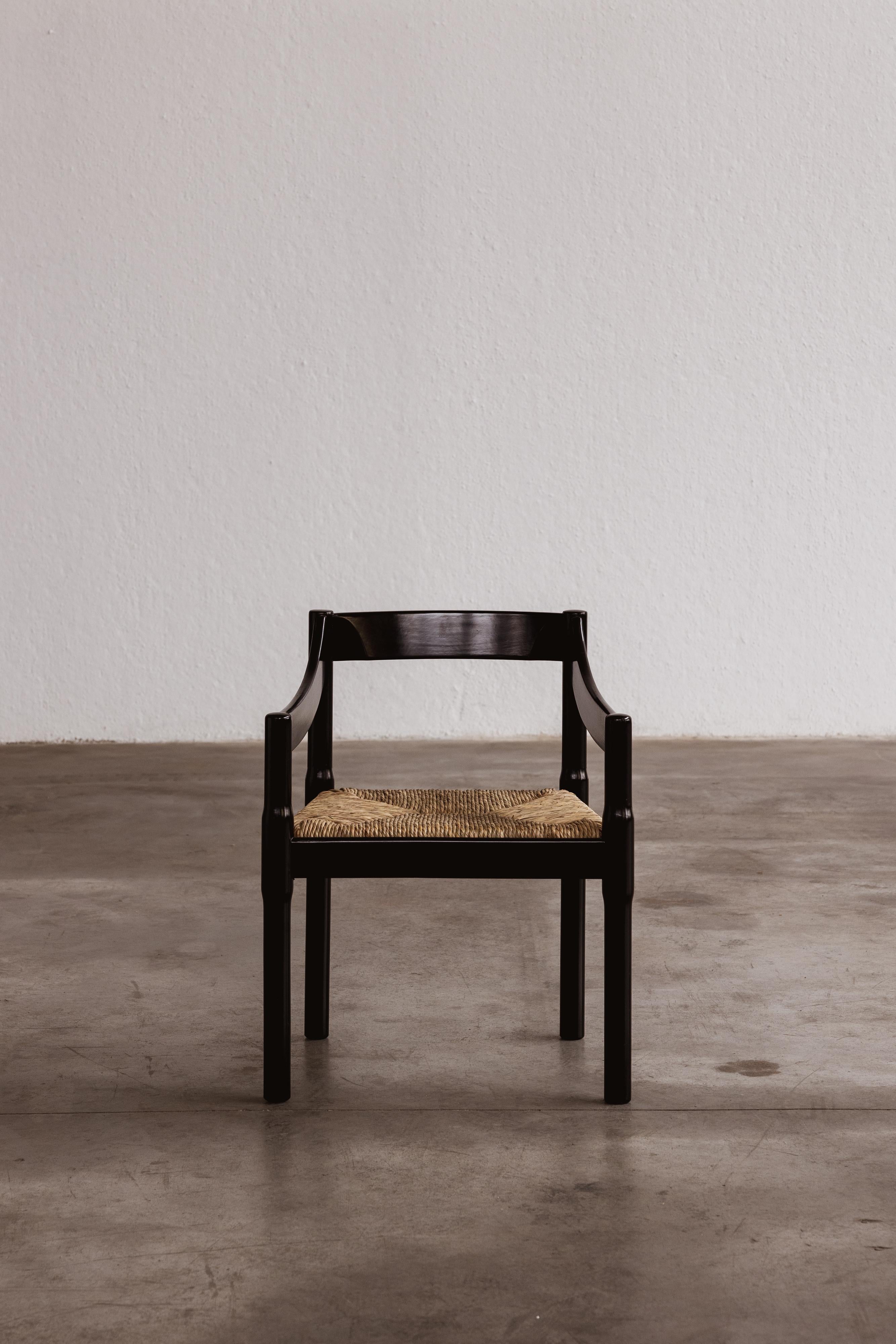 Vico Magistretti “Carimate” Chair for Cassina, Black Wood, 1960 For Sale 7