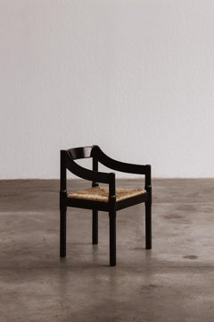 Vico Magistretti “Carimate” Chair for Cassina, Black Wood, 1960