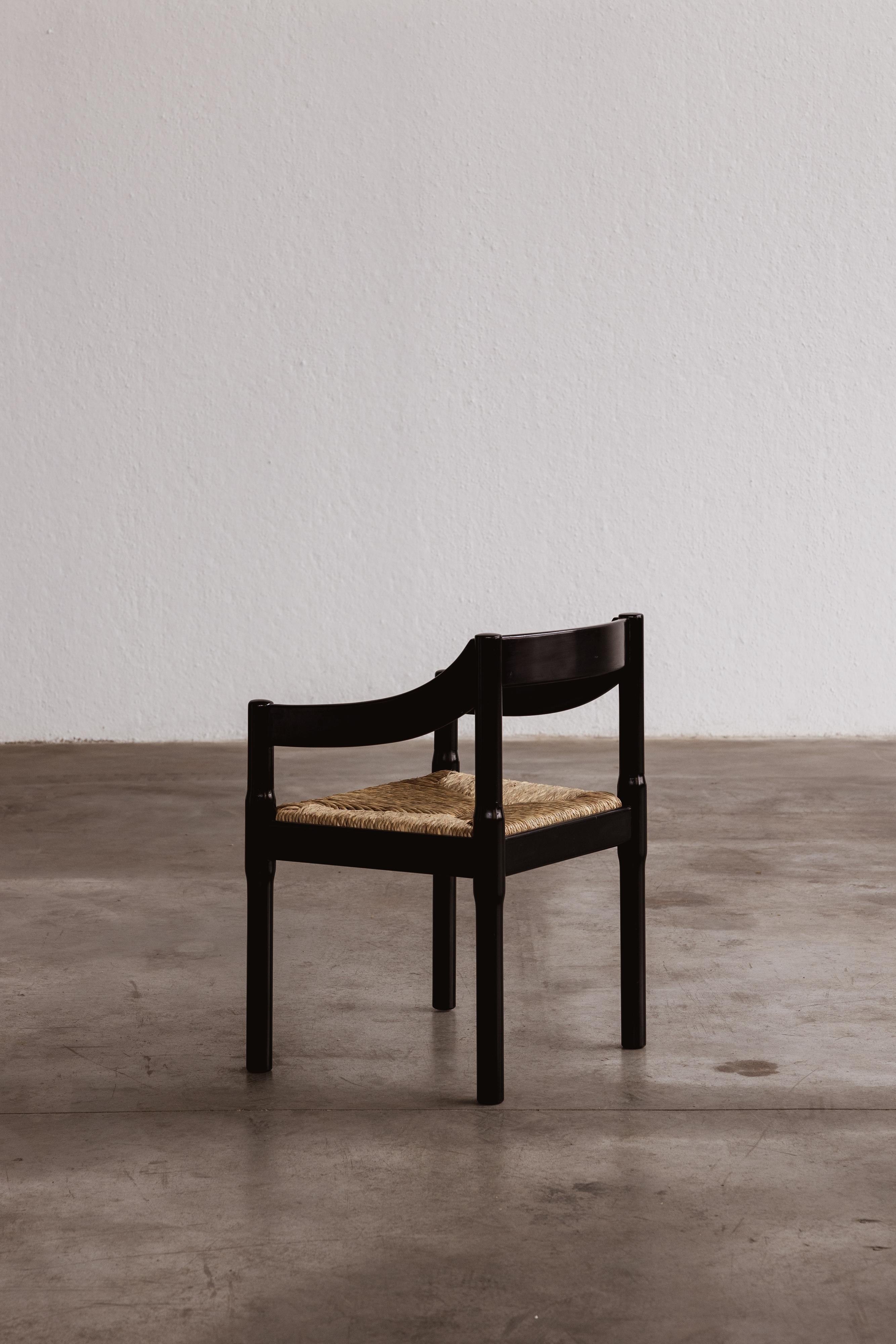 Vico Magistretti “Carimate” Chair for Cassina, Black Wood, 1960 For Sale 1