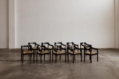 Vico Magistretti Chaises Carimate pour Cassina, Wood Wood, 1960, ensemble de 10