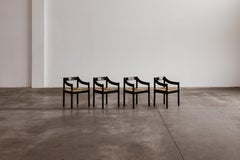 Vico Magistretti “Carimate” Chairs for Cassina, Black Wood, 1960, set of 4