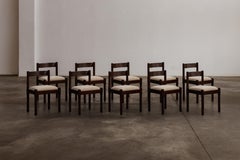 Vico Magistretti "Carimate" Chairs for Cassina, Brown Lacquered, 1960, Set of 10